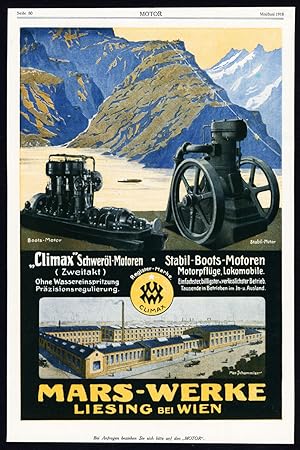 Antique Print-ADVERTISING-MARS WERKE-FUEL OIL-ENGINE-EISENFUHR-MACHINE-TOOL-1917