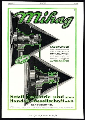 Antique Print-ADVERTISING-MIHAG-METAL INDUSTRY-IHLE-TACHOMETER-Motor-1917