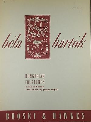 Seller image for Hungarian Folktunes, transcribed for Violin and Piano by Joseph Szigeti for sale by Austin Sherlaw-Johnson, Secondhand Music