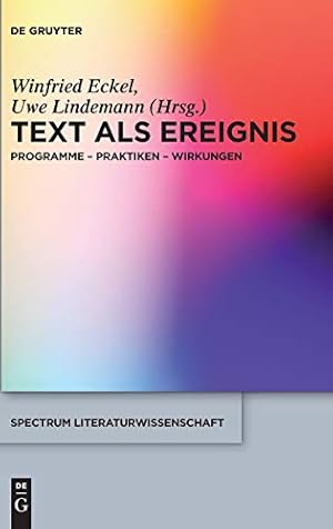 Seller image for Text als Ereignis (Spectrum Literaturwissenschaft / Spectrum Literature) (German Edition) [Hardcover ] for sale by booksXpress