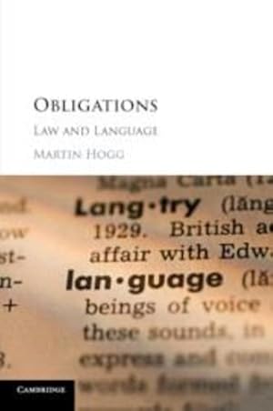 Bild des Verkufers fr Obligations: Law and Language by Hogg, Martin [Paperback ] zum Verkauf von booksXpress