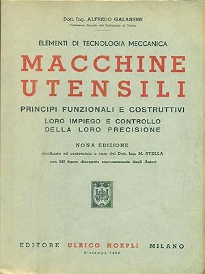 Bild des Verkufers fr Elementi di tecnologia meccanica. Macchine utensili zum Verkauf von Librodifaccia