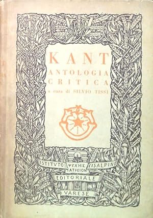 Immagine del venditore per Antologia critica Kantiana venduto da Librodifaccia