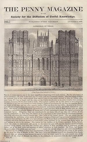 Image du vendeur pour Cathedral of Wells (Somerset); Italian Letter-Writers; Capacity of Bodies For Water; Pulque (Beverage), etc. Issue No. 103, November 9th, 1833. A complete original weekly issue of the Penny Magazine, 1833. mis en vente par Cosmo Books