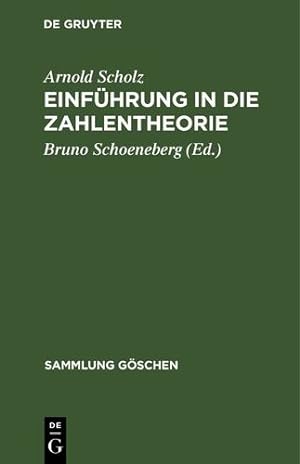 Seller image for Einf ¼hrung in die Zahlentheorie (Sammlung G ¶schen) (German Edition) [Hardcover ] for sale by booksXpress