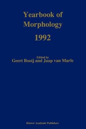 Imagen del vendedor de Yearbook of Morphology 1992 [Paperback ] a la venta por booksXpress