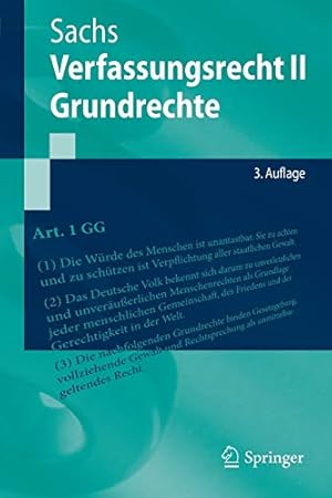 Bild des Verkufers fr Verfassungsrecht II - Grundrechte (Springer-Lehrbuch) (German Edition) by Sachs, Michael [Paperback ] zum Verkauf von booksXpress