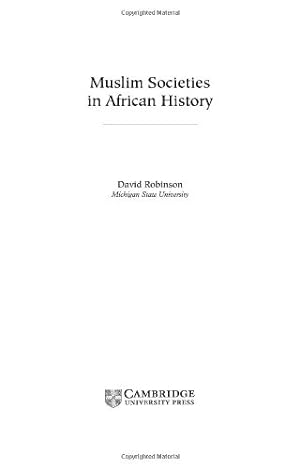 Seller image for Muslim Societies in African History (New Approaches to African History) by Robinson, David [Hardcover ] for sale by booksXpress