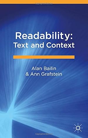 Seller image for Readability: Text and Context by Bailin, Alan, Grafstein, Ann [Hardcover ] for sale by booksXpress