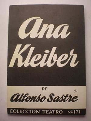 Ana Kleiber. Colección Teatro nº 171