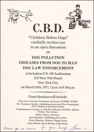 Imagen del vendedor de C.B.D. "Children Before Dogs" Open Discussion a la venta por Specific Object / David Platzker