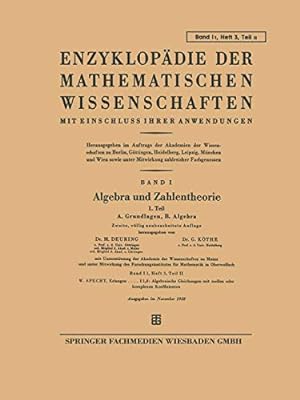 Immagine del venditore per Algebra und Zahlentheorie: A. Grundlage, B. Algebra (Volume 1) (German Edition) [Soft Cover ] venduto da booksXpress