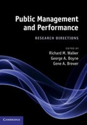 Imagen del vendedor de Public Management and Performance: Research Directions [Hardcover ] a la venta por booksXpress