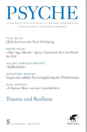 Bild des Verkufers fr Psyche. Nr. 8, 68. Jahrgang, August 2014. Zeitschrift fr Psychoanalyse und ihre Anwendungen. Trauma und Resilienz. zum Verkauf von Fundus-Online GbR Borkert Schwarz Zerfa