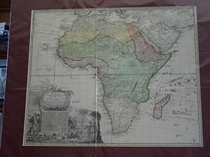 Africa, kolorierte Kupferstichkarte Africa. Secundum legitimas projectionis stereographicae regul...