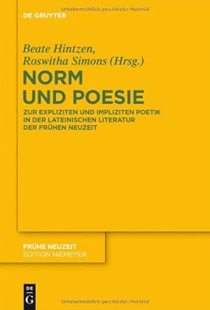 Bild des Verkufers fr Norm und Poesie (Fruhe Neuzeit) (German Edition) [Hardcover ] zum Verkauf von booksXpress