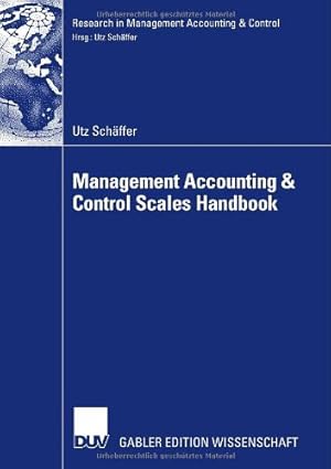 Seller image for Management Accounting & Control Scales Handbook (Research in Management Accounting & Control) by Schäffer, Utz [Paperback ] for sale by booksXpress