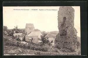 Carte postale Uchon, Eglise et Vieux Chateau