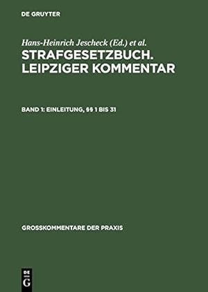 Seller image for Einleitung, §§ 1 bis 31 (Gro Kommentare Der Praxis) (German Edition) by Jescheck, Hans-Heinrich / Ru, Wolfgang / Willms, Günther [Hardcover ] for sale by booksXpress