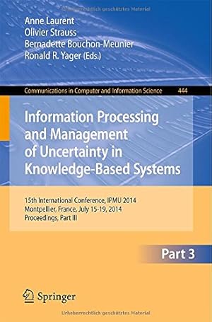 Seller image for Information Processing and Management of Uncertainty (Communications in Computer and Information Science) [Paperback ] for sale by booksXpress