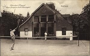 Ansichtskarte / Postkarte Sopot Zoppot Danzig, Kronprinz Wilhelm beim Tennisspiel, Klubhaus