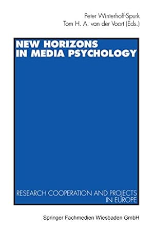 Seller image for New Horizons in Media Psychology: Research Cooperation And Projects In Europe (German Edition) [Perfect Paperback ] for sale by booksXpress