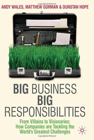 Image du vendeur pour Big Business, Big Responsibilities: From Villains to Visionaries: How Companies are Tackling the World's Greatest Challenges by Wales, A., Gorman, M., Hope, D. [Hardcover ] mis en vente par booksXpress