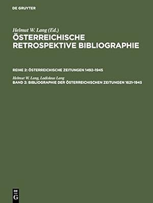 Immagine del venditore per Bibliographie der österreichischen Zeitungen 16211945 (German Edition) [Hardcover ] venduto da booksXpress