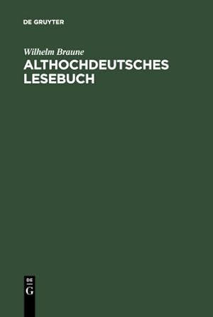 Bild des Verkufers fr Althochdeutsches Lesebuch (German Edition) [Soft Cover ] zum Verkauf von booksXpress