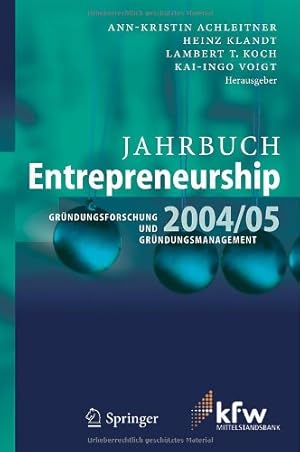 Imagen del vendedor de Jahrbuch Entrepreneurship 2004/05: Gründungsforschung und Gründungsmanagement (German Edition) [Hardcover ] a la venta por booksXpress