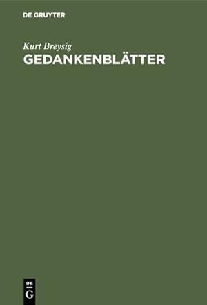 Seller image for Gedankenblätter (German Edition) [Hardcover ] for sale by booksXpress