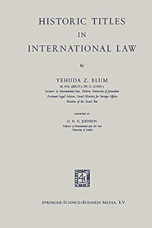 Immagine del venditore per Historic Titles in International Law by Blum, Yehuda Z. [Paperback ] venduto da booksXpress