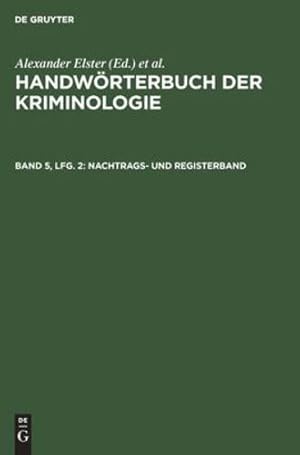 Bild des Verkufers fr Nachtrags- und Registerband (German Edition) [Hardcover ] zum Verkauf von booksXpress