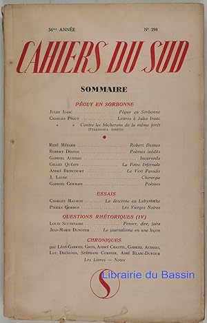 Cahiers du Sud n°298 Péguy en Sorbonne