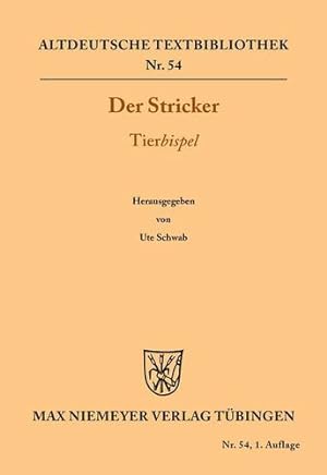 Seller image for Tierbispel (Altdeutsche Textbibliothek) (German Edition) [Soft Cover ] for sale by booksXpress