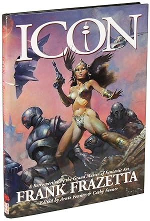 Immagine del venditore per ICON: A RETROSPECTIVE. with LEGACY: SELECTED DRAWINGS AND OF FRANK FRAZETTA with TESTAMENT: A CELEBRATION OF THE LIFE AND ART OF FRANK FRAZETTA. 3 volumes venduto da John W. Knott, Jr, Bookseller, ABAA/ILAB