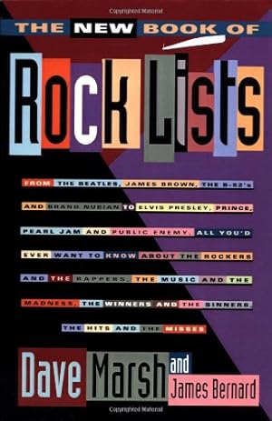 Imagen del vendedor de The New Book of Rock Lists by James Bernard, Dave Marsh [Paperback ] a la venta por booksXpress
