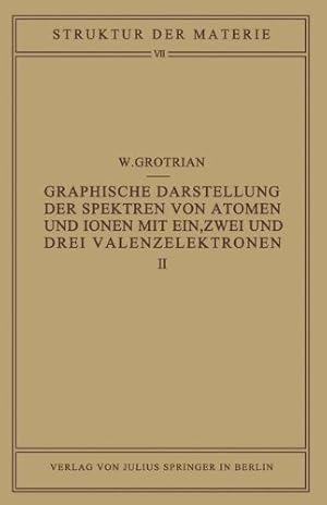 Image du vendeur pour Graphische Darstellung der Spektren von Atomen und Ionen mit ein, zwei und drei Valenzelektronen: Zweiter Teil (Struktur der Materie in Einzeldarstellungen) (German Edition) by Grotrian, W. [Paperback ] mis en vente par booksXpress