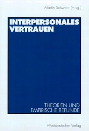Seller image for Interpersonales Vertrauen: Theorien und empirische Befunde (German Edition) [Paperback ] for sale by booksXpress