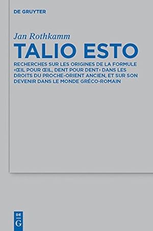 Immagine del venditore per Talio Esto (Beihefte Zur Zeitschrift F R die Alttestamentliche Wissensch) (French Edition) [Hardcover ] venduto da booksXpress