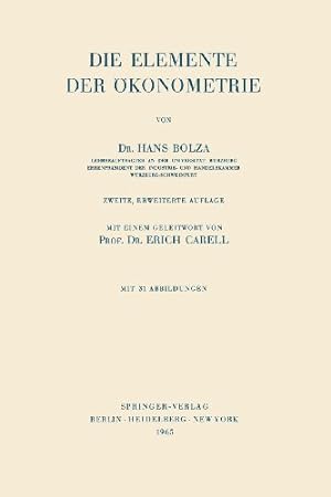 Image du vendeur pour Die Elemente der konometrie (German Edition) by Bolza, Hans [Paperback ] mis en vente par booksXpress