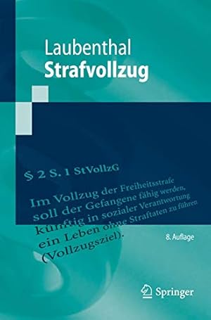 Image du vendeur pour Strafvollzug (Springer-Lehrbuch) (German Edition) by Laubenthal, Klaus [Paperback ] mis en vente par booksXpress