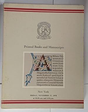 Christie's Printed Books and Manuscripts Catalogue, New York, November 17th, 1978