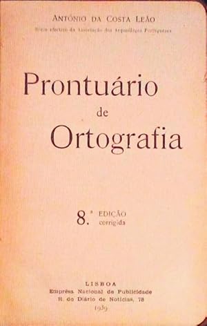 Immagine del venditore per PRONTURIO DE ORTOGRAFIA. [8. EDIO] venduto da Livraria Castro e Silva