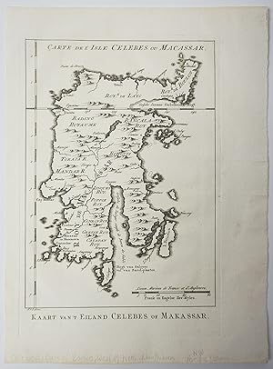 Carte De L'Isle Celebes ou Macassar. Kaart van t'Eiland Celebes of Makassar. Map]