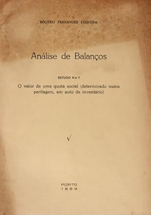 ANÁLISE DE BALANÇOS. Estudo N.º 7.