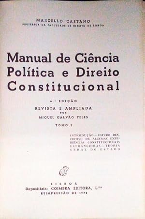 MANUAL DE CIÊNCIA POLÍTICA E DIREITO CONSTITUCIONAL (Tomo I e II).