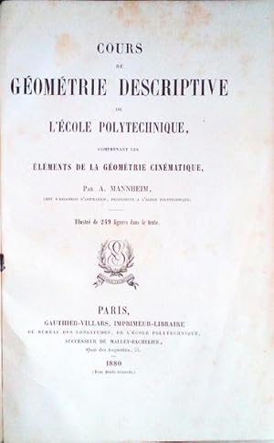 Bild des Verkufers fr COURS DE GOMTRIE DESCRIPTIVE DE L'COLE POLYTECHNIQUE, zum Verkauf von Livraria Castro e Silva