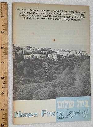 Seller image for News From Israel, September 1981 for sale by Dilly Dally