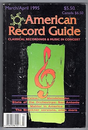 Seller image for American Record Guide - March/April 1995 - Vol. 58 No. 2 for sale by Cameron-Wolfe Booksellers